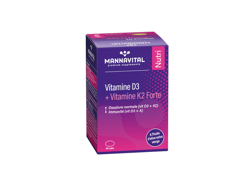Vitamine d3 + vitamine k2 forte des laboratoires Mannavital