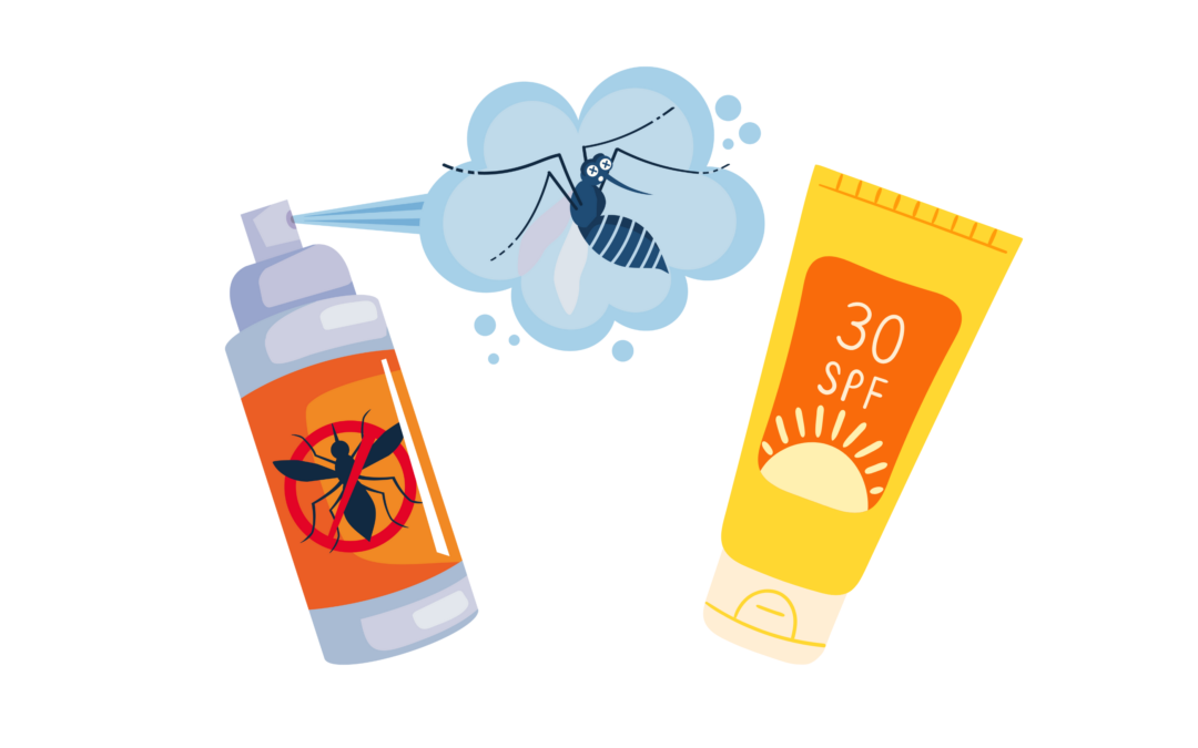 Le répulsif anti-moustiques fait écran à la crème solaire